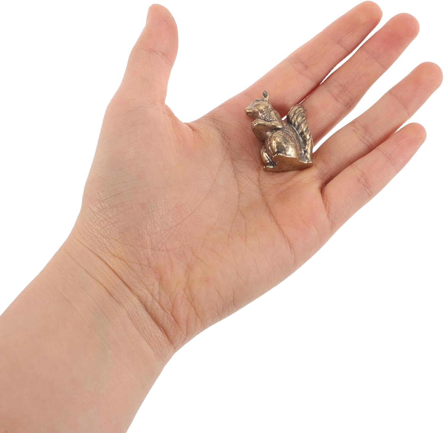 LOGOFUN Vintage Solid Brass Squirrel Sculpture Miniature Desk Decor Animal Figurine Creative Office Tabletop Ornament for Home Decoration - Image 7