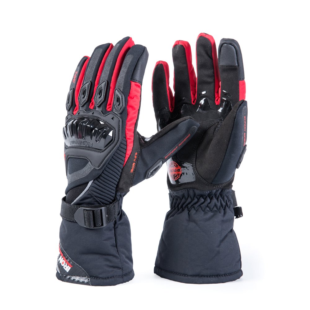 IRON JIA'S Guanti Moto Invernali Uomo, Guanti Impermeabili Antivento, Leggeri e Caldi Con Touchscreen per Motociclismo, Escursionismo e Altri Sport All'aperto, Per Uomini e Donne