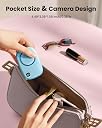 Gaiatop Portable Hand Fan with Makeup Mirror, Cute Camera Design, 3 Speed USB Rechargeable Mini Fan with LED Display, Multifunctional Neck Fan for Camping Travel Outdoor (Blue) gallery image