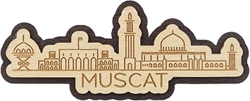Printtoo Home Decor Muscat Oman Monuments Engraved Wooden Fridge Magnet Souvenir Gift
