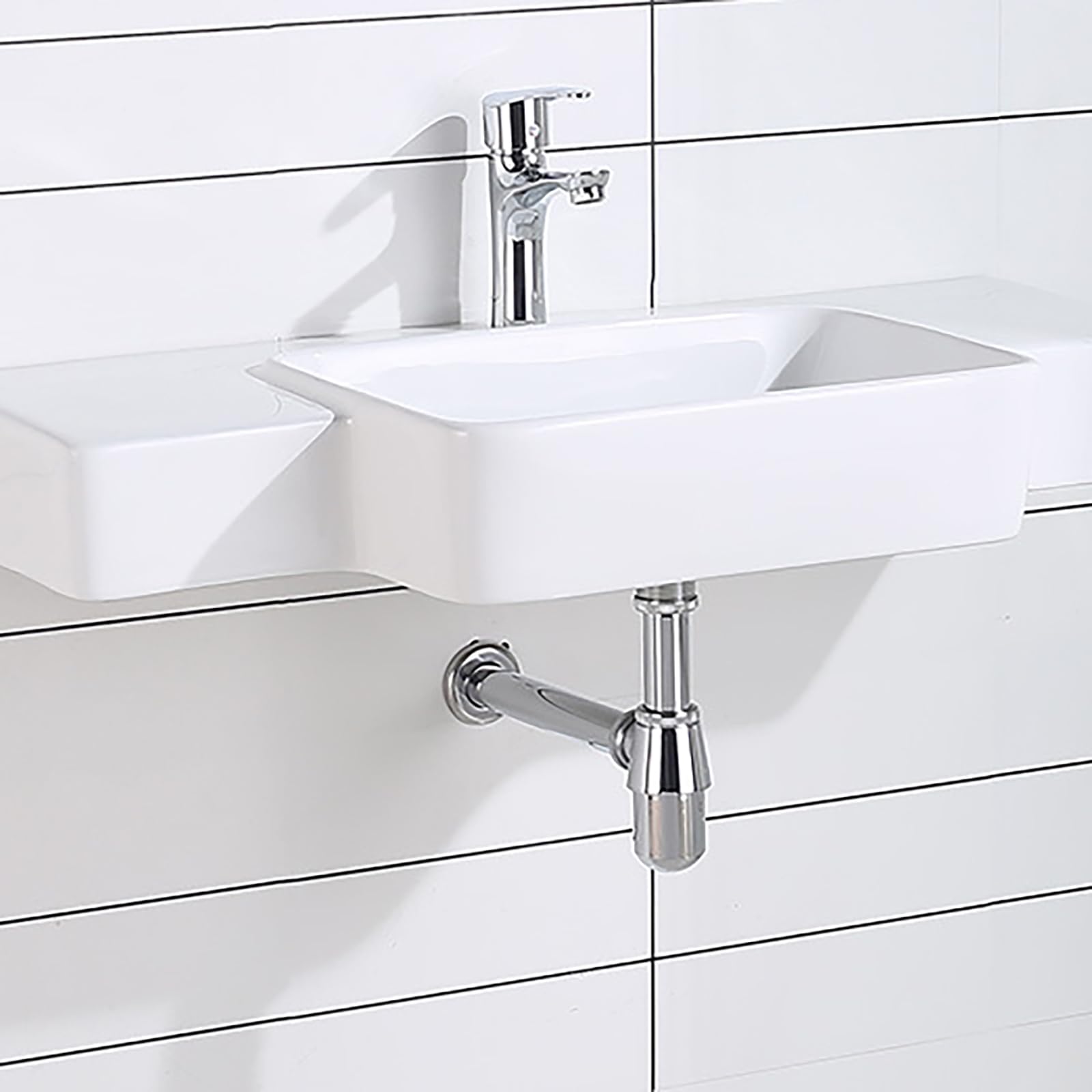 Sifon Lavabo con Válvula Click Clack Lavabo y Rebosadero,Tubo Flexible Desague Lavabo Fregadero,Kit de Desagüe Lavabo,Regulable en Altura Sifon Lavabo