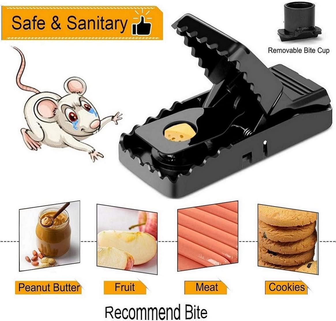 Mouse Trap, Small Mice Trap Indoor Quick Effective Sanitary Safe Mouse Catcher for Family and Pet - 12 Pack