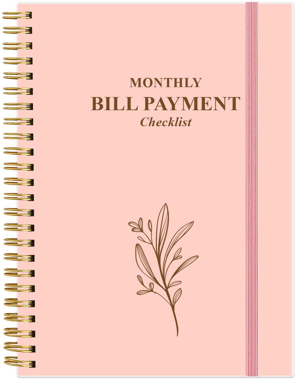 Monthly Bill Payment Checklist - Monthly Bill Organizer & Planner for Personal Budgeting Financial, Bill Payment Tracker Notebook, 5.8" x 8.5", Pink