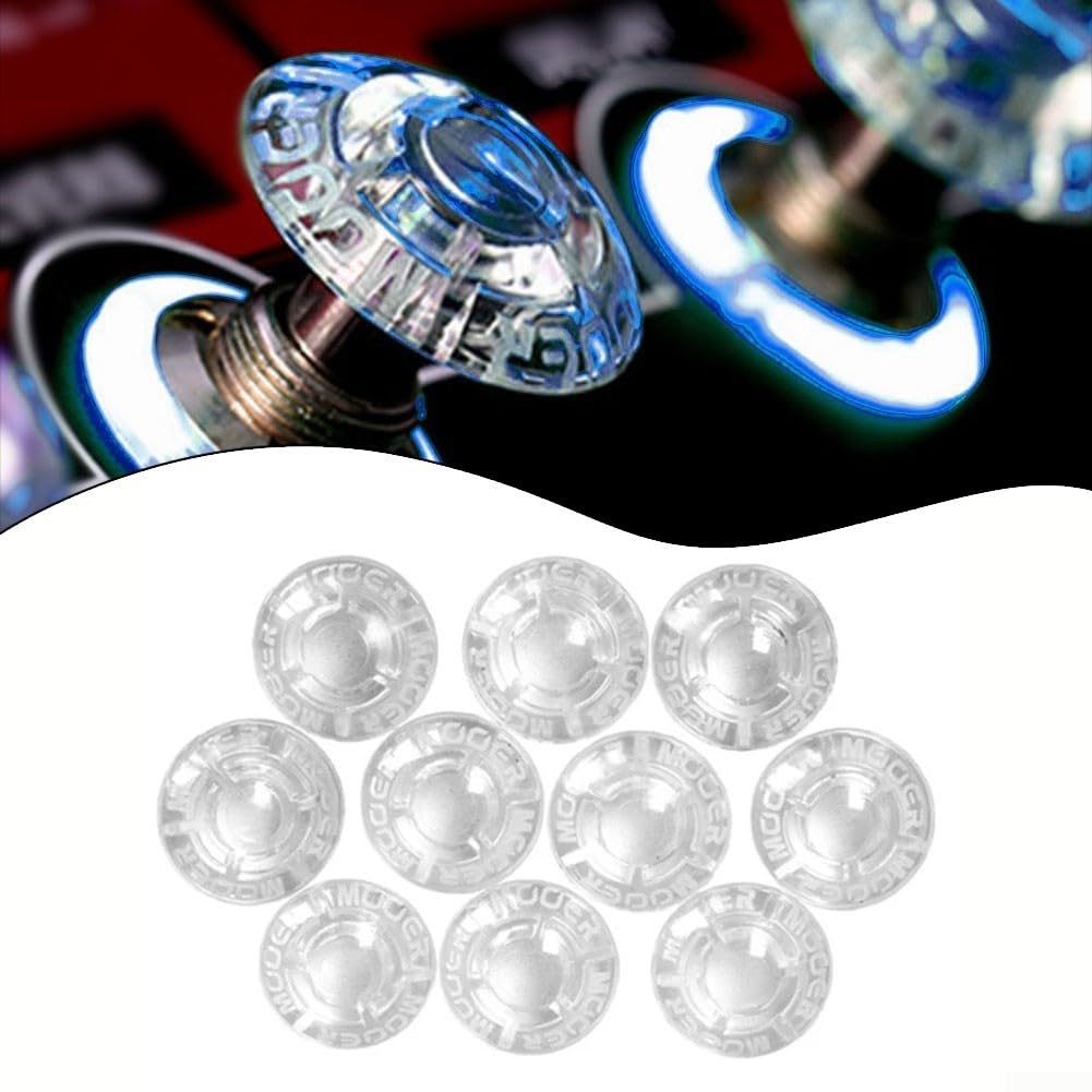 RANRAO 10pcs Clear Footswitch, Trasparente Shroom Candy Plastica Pedale Effetto Pedale Nail-Caps Pedale per Protezione Cap per Mooer Effetti Chitarra Accessori