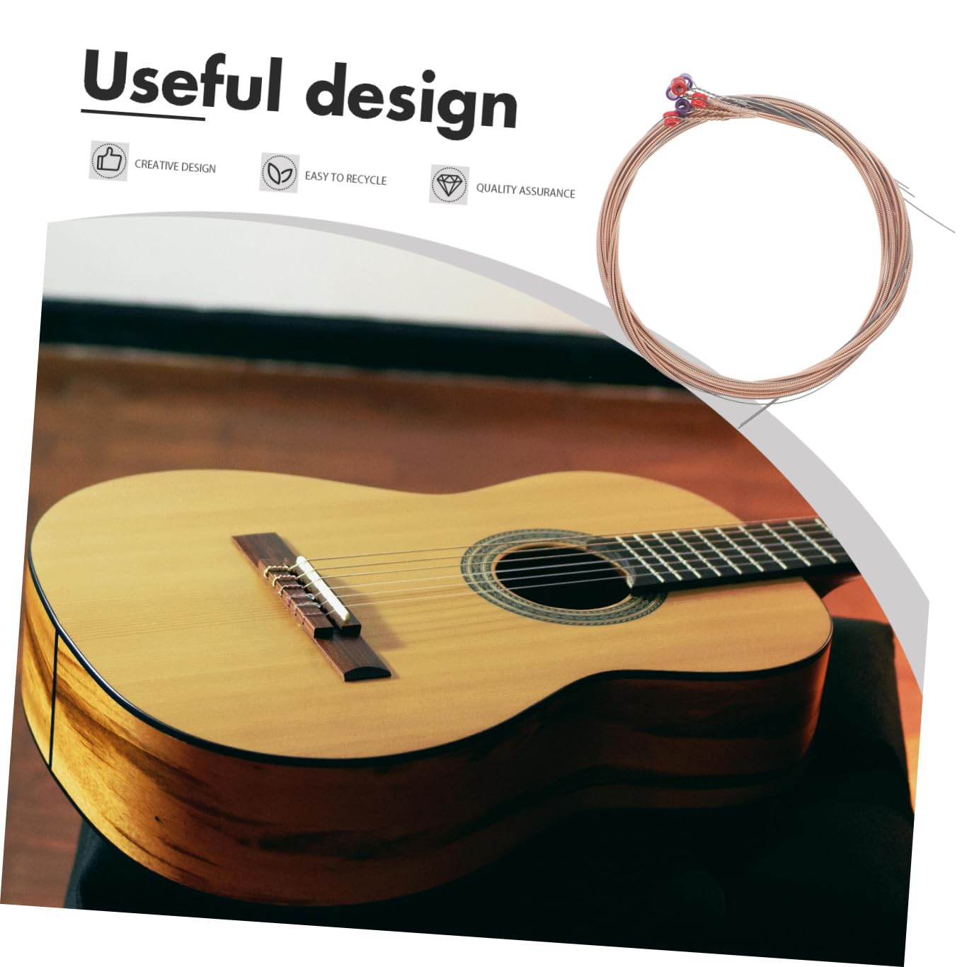 BESTonZON Pz Set Di Corde Per Chitarra Corde Chitarra Acustica Accessori Forniture Per Chitarra Fornitura Chitarra Popolare Rame Rosso Fosforoso Copertura Per Chitarra Sostituibile