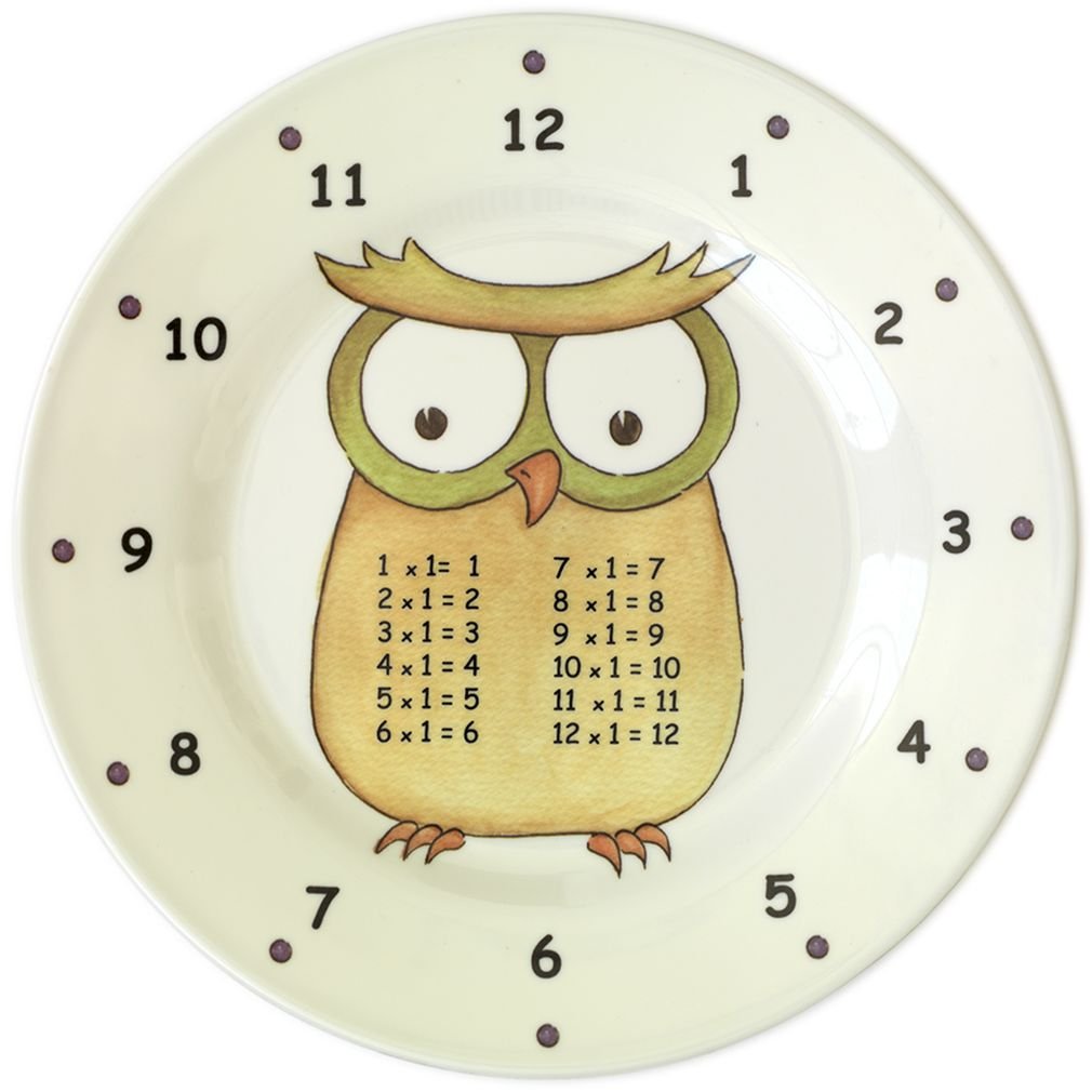 The Multiples Times Table Dinnerware Professor One Hoot 9 inch Melamine Plate