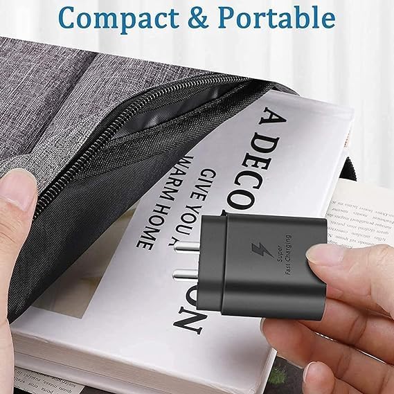 Image of Original 25W Type C Super Fast Charger Adaptor Android Phone Wall Charger for Galaxy S23 Ultra /S23 /S23 Plus /S22 /S22 Ultra /Galaxy Tabs Black(TEN57)