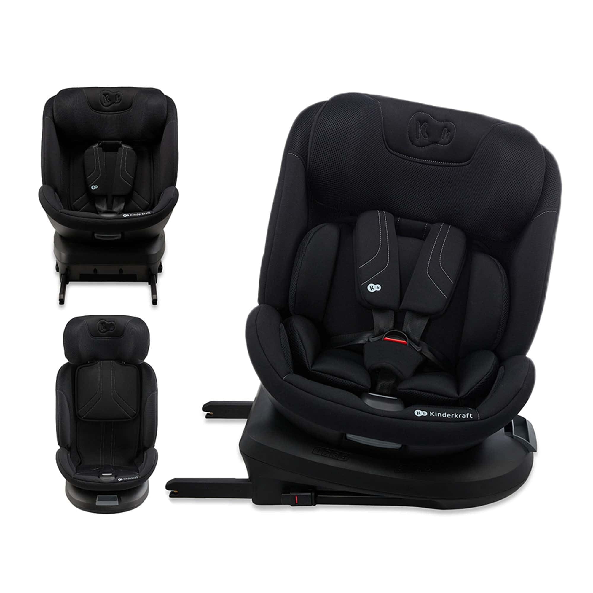 Kinderkraft XPEDITION3 I-​Size 40-​150 cm, Siège auto bébé 0 à 36 kg évolutif, Groupe 0/​1/​2/​3, Isofix 360° pivotant, Ajustable d'une seule main, Protections latérales, SPS+, H-​GUARD+, Noir