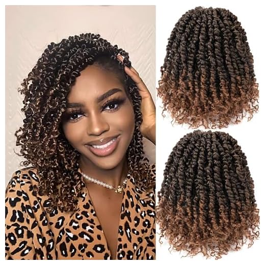 Pre looped 8 Packs Crochet Hair YDDM Passion Twist Braids Crochet Short Hair Pretwisted Hair Extension (10 Inch, T1B/30#)