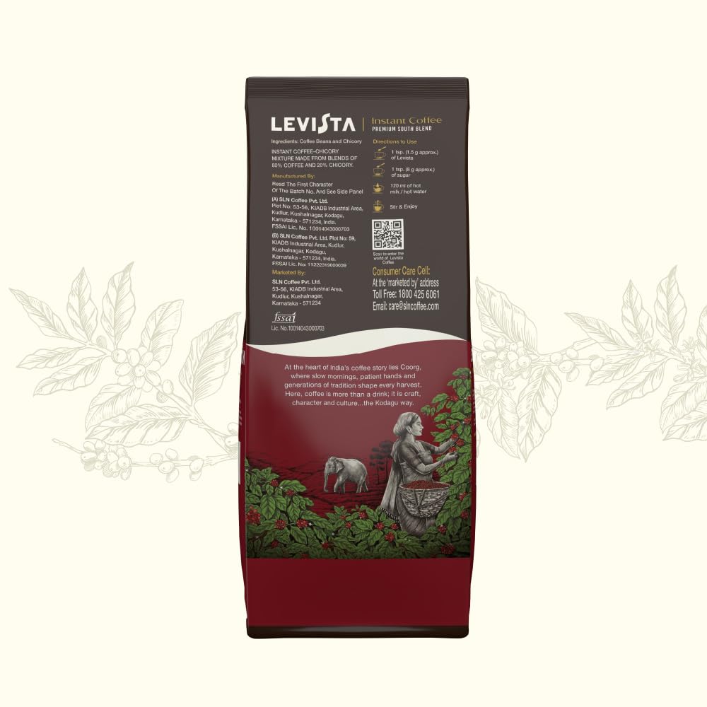 Levista Pochette de café instantané de qualité supérieure de 200 g