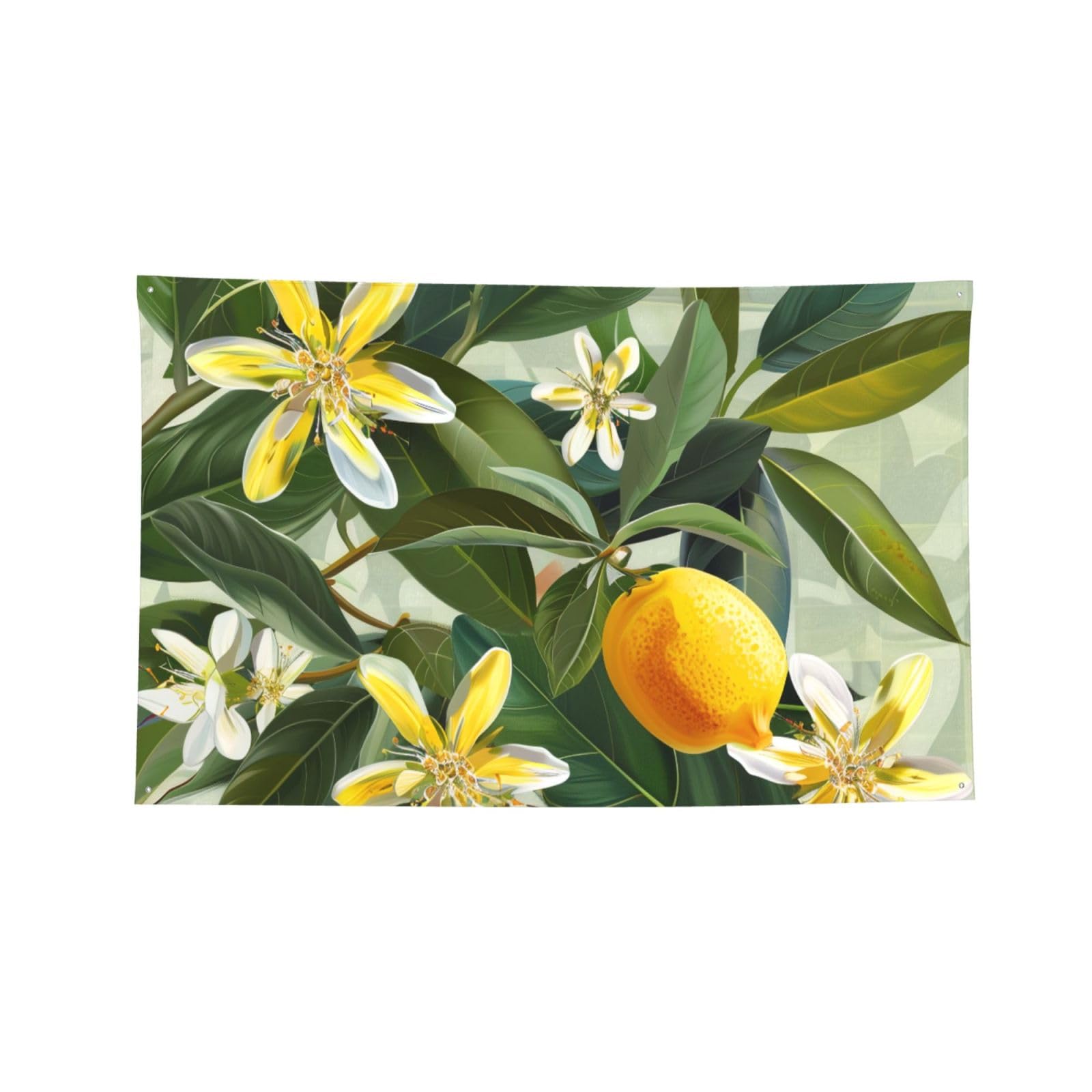 Bannière fleur de citron jaune 1,2x1,8m pour décoration de fête et dortoir