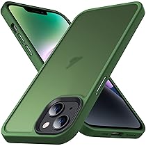 Anqrp Cover per iPhone 14 e iPhone 13, (Ricarica Wireless) (Militare Antiurto) Antigraffio Silicone Traslucido Case e Morbido Ultra Sottile TPU Bumper, Custodia per iPhone 14, 13 (6.1″), Verde