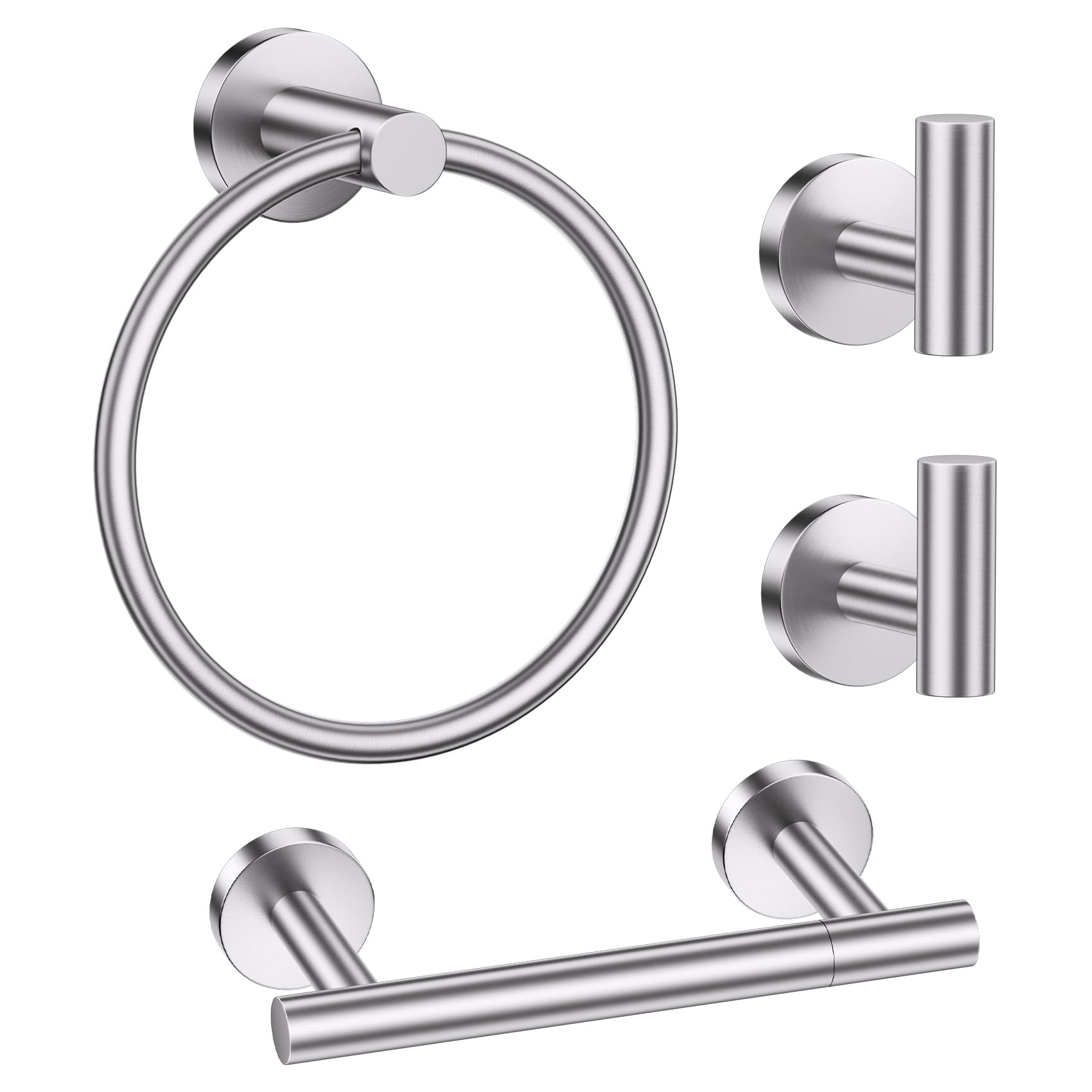 Brushed Gold Bathroom Hardware Set - Toilet Paper Holder & More -18