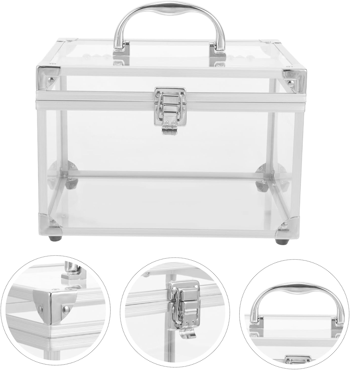NUOBESTY CD Storage Box Organizer with Handle Transparent Design for Easy Identification Capacity for and Dvds Stylish Home Storage for Music and Game Discs