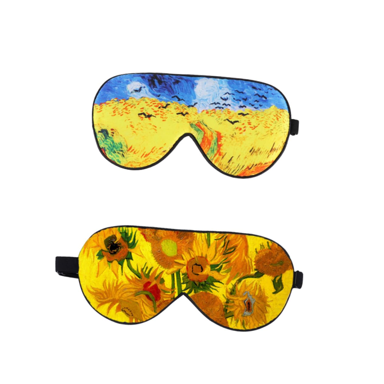 SOLUSTRE 3stücke Sunflower Pattern Doppel-lagen Seiden Schlafmaske Bequeme Augenbinde Für Ungestörten Schlaf Für Und Zuhause Leicht Und Atmungsaktiv Blockiert Licht