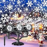 Christmas Projector Lights Outdoor, GUSODOR Upgraded Snowflake Projector IP65...