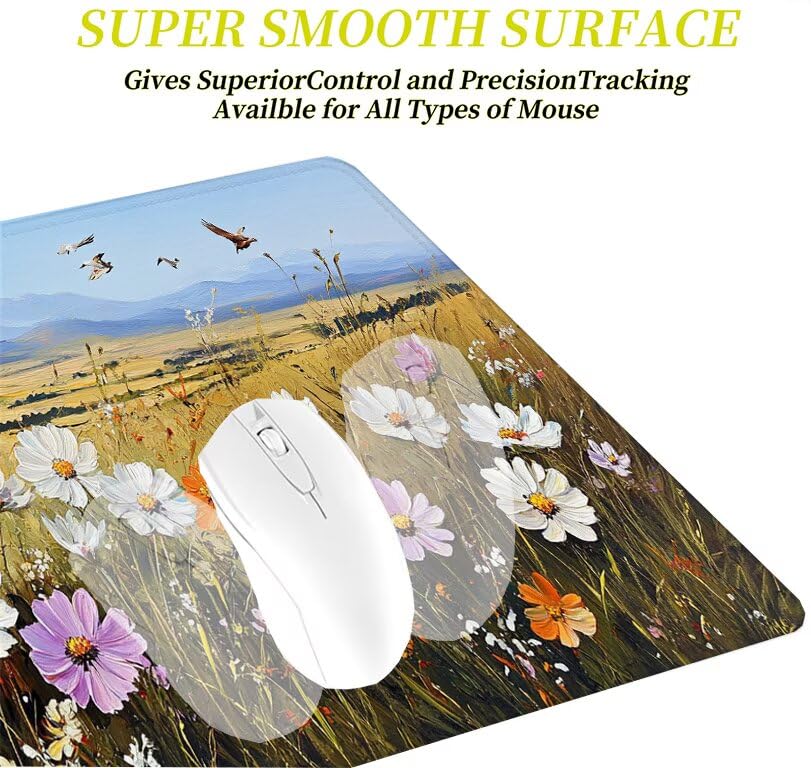 Tapis souris XXL imperméable et lavable avec base caoutchouc antidérapante jaune - 4