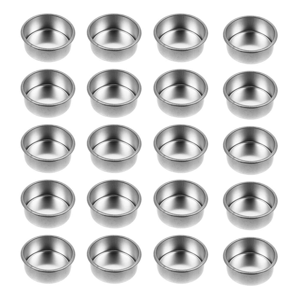 SOLUSTRE 24Pcs Aluminum Tea Lights Cups Empty Candle Making Tea Light Containers Candle Drip Protectors for Christmas Wedding Table Decoration