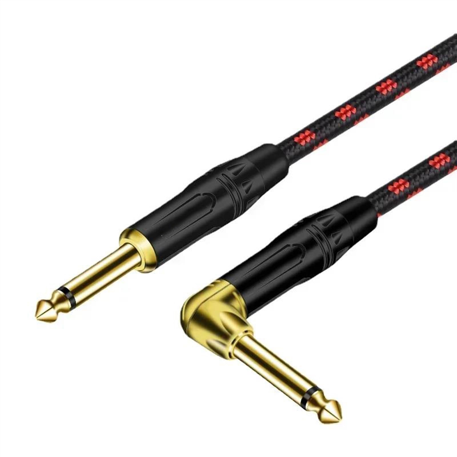 Cavo Audio Er Chitarra Cavo mono jack da 6,35 mm placcato in oro da maschio a maschio, cavo per chitarra per strumenti intrecciato in cotone (Color : 2, Size : 10m)