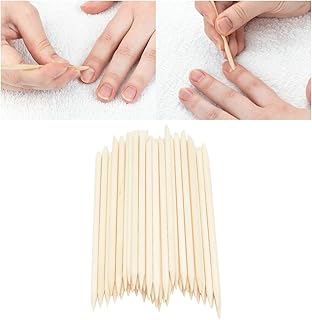 50pcs Wooden Cuticle Pushers Nail Cuticle Stick,Double Heads Multi Functional Cuticle Pusher Remover Nail Cleaning,Manicure Pedicure Tool for Pusher Remover Manicure Art Pedicure(4.5 Inches)