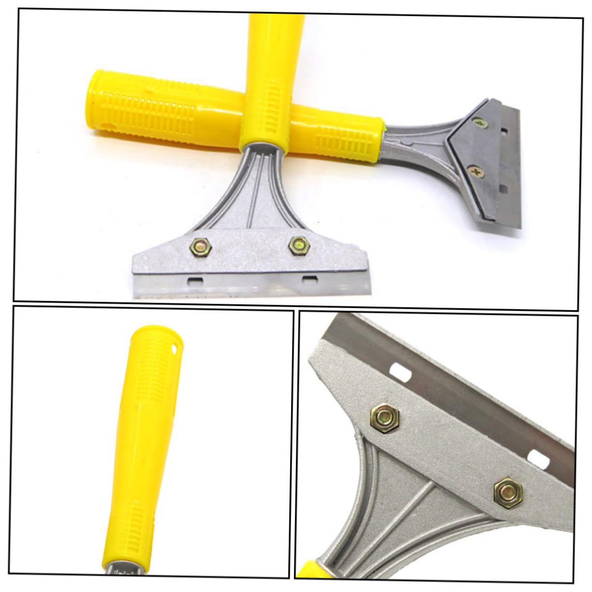 Cabilock Ergonomic Handle Cleaning Scrapers 4pcs Set Aluminum Alloy Tile Scraper Sturdy Paint Spatula for Wall Putty and Adhesive Removal