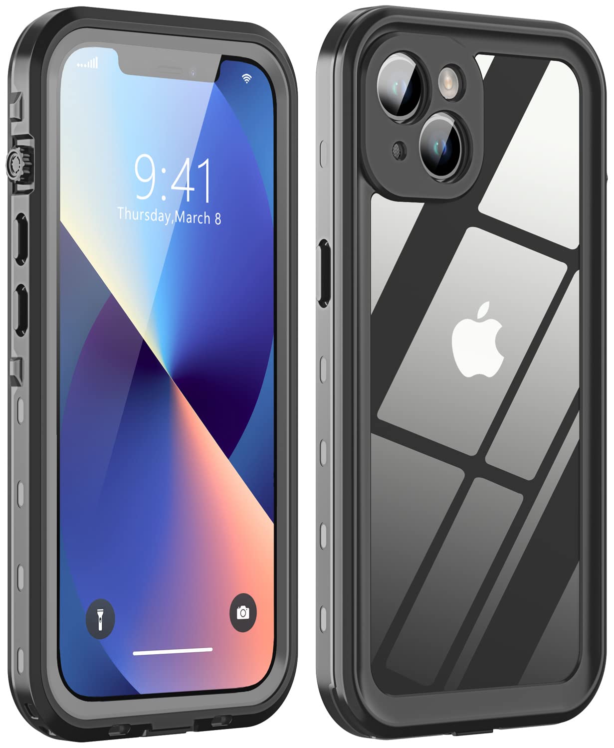 LOVE BEIDIDesign for iPhone 13 Waterproof Case, Full Body Shockproof Case for iPhone 13 Case with Screen Protector, Dust Proof Phone Case Cover for iPhone 13 6.1 inch (Black)