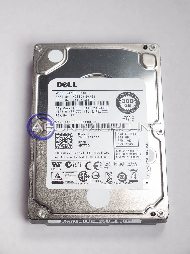 Dell 300GB SAS 10k 6G 2 5" Hard Drive MTV7G In 3 5" Caddy For PowerEdge Servers 69379 P - Foto 8