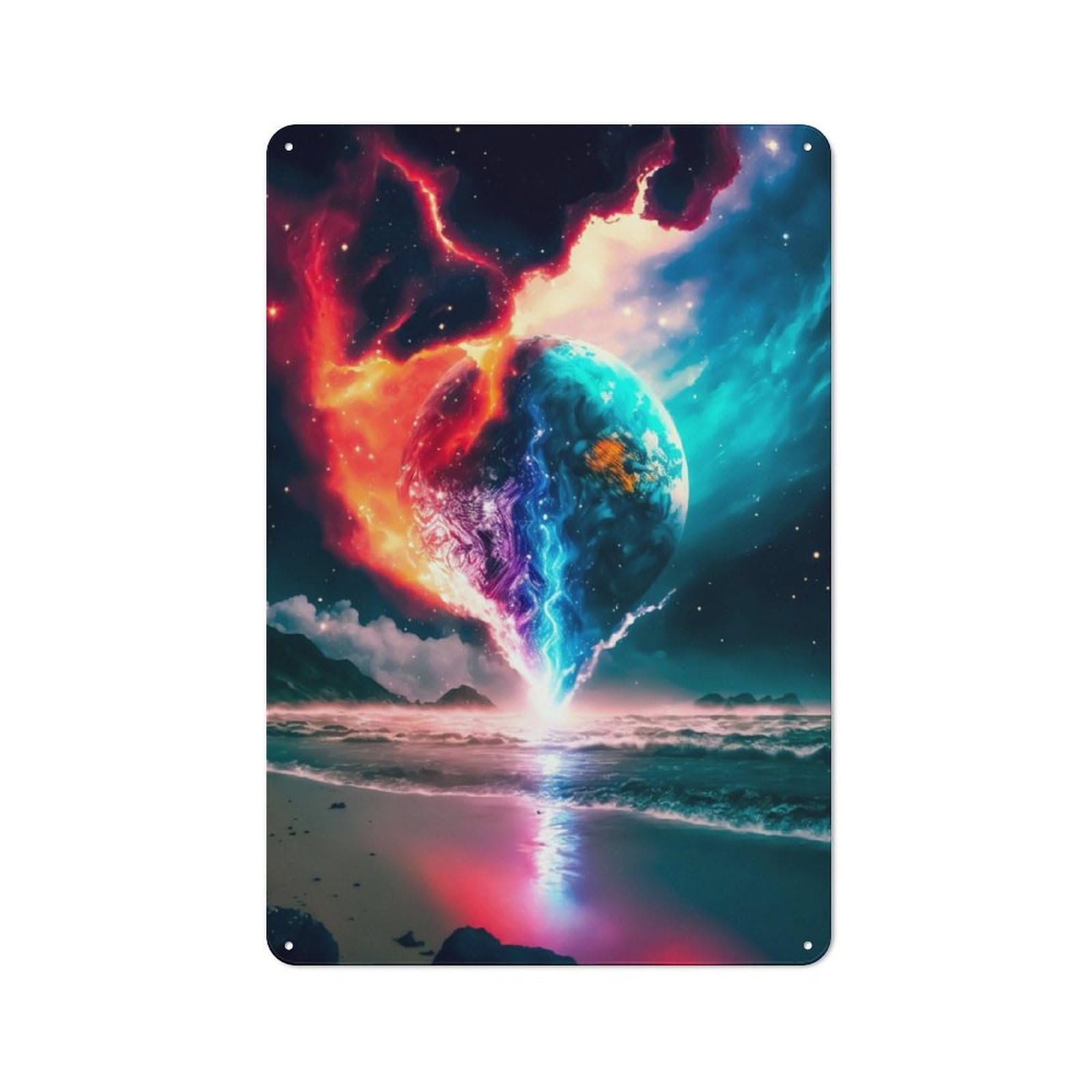 Junmoney Portal To Earth Tin Wall Plaque 30X20cm With For Man Cave Or Games Room, A New Home Present For Leisure-Room Decor Enthusiasts