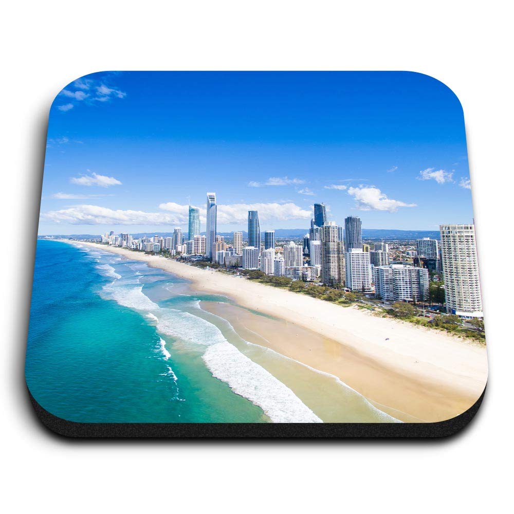 Destination Vinyl Ltd Multicolor 1 X Square Mdf Fridge Magnet - Gold Coast Australia Surfing 2195