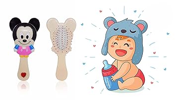 Glan Cartoon Design Hair Brush For Kids Boys And Girls Hair Accessories Hair Brush Multi Color Pack Of 1