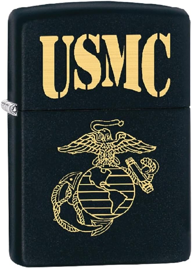 Zippo Lighter – Personalized Custom Message Engraved for USMC Marine Military US Army Windproof Lighter