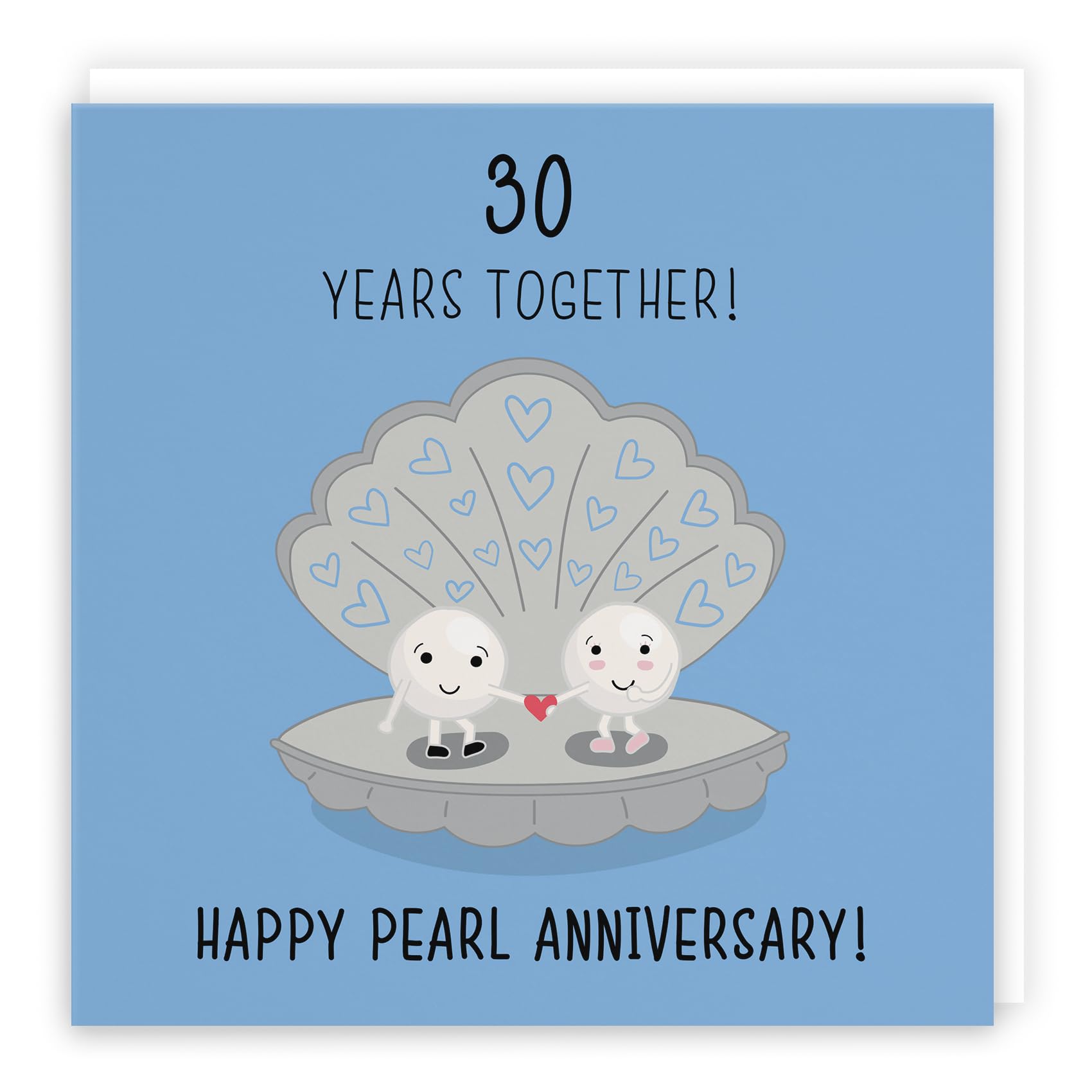 Hunts England, Large 30th Wedding Anniversary Card, Large Size, Pearl Anniversary, Iconic Collection, Large, 210 x 210 mm