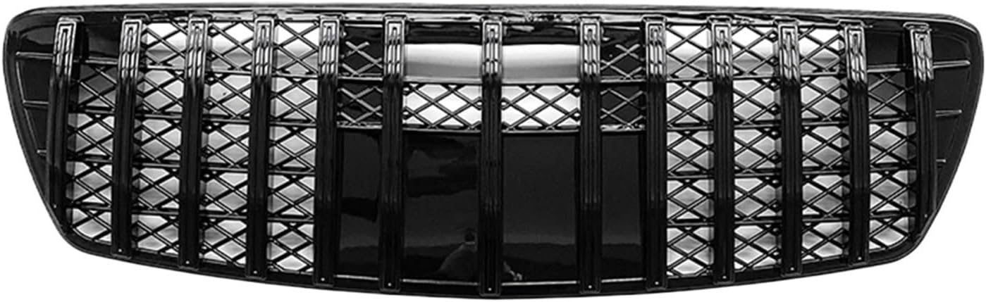 Front Grill Compatible For Mercedes Benz W211 E Class E320 E500 E350 2003-2005 GT Style Front Grille Grill Chorme/Black Car Upper Bumper Hood Mesh Grid(Black)
