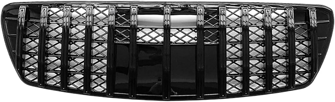 Front Grill Compatible For Mercedes Benz W211 E Class E320 E500 E350 2003-2005 GT Style Front Grille Grill Chorme/Black Car Upper Bumper Hood Mesh GridBlack