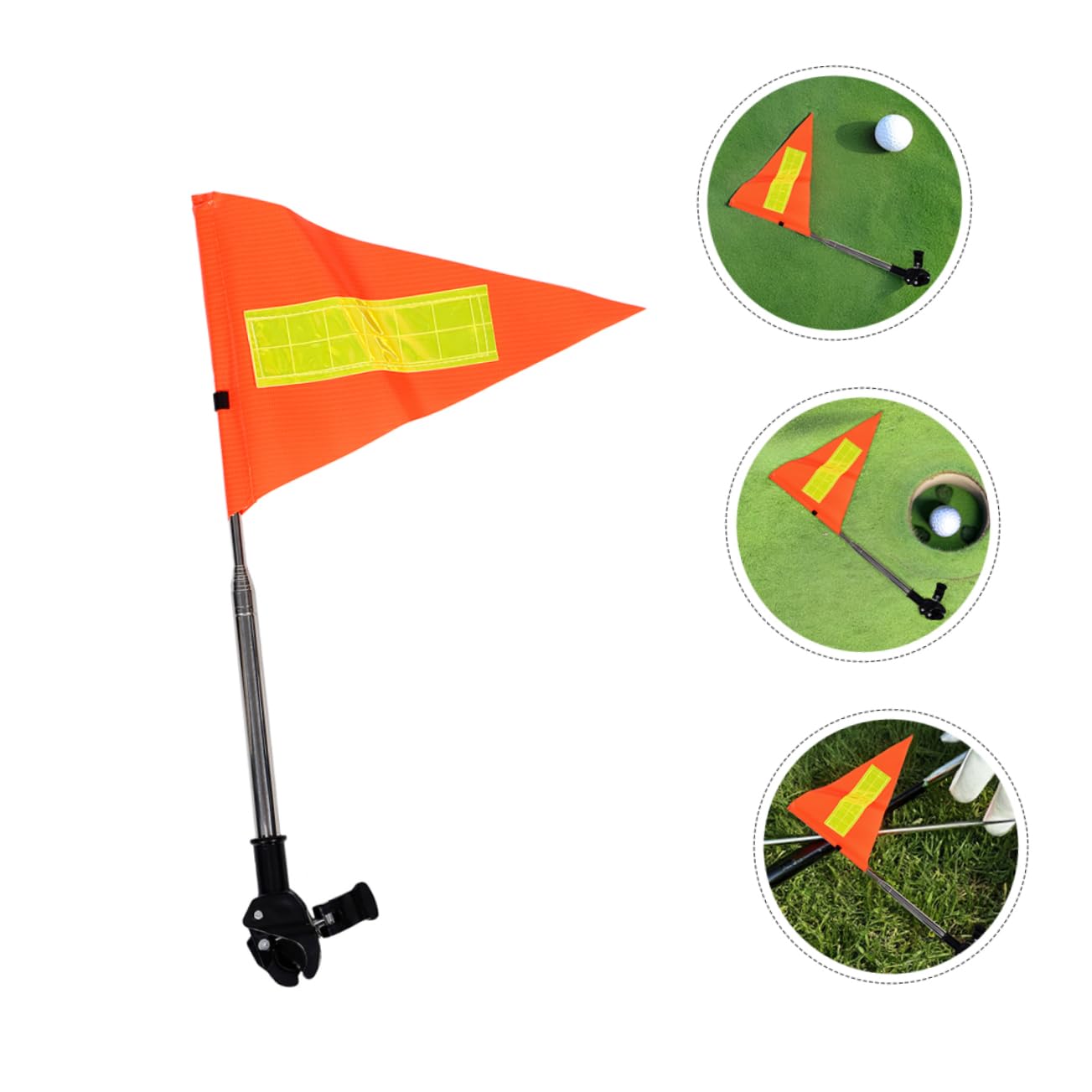 Hemobllo 2 Piezas Bandera de Seguridad Reflectante Ajustable para y Carrito de Golf Diseño Telescópico Naranja de Alta Visibilidad para Protección Nocturna