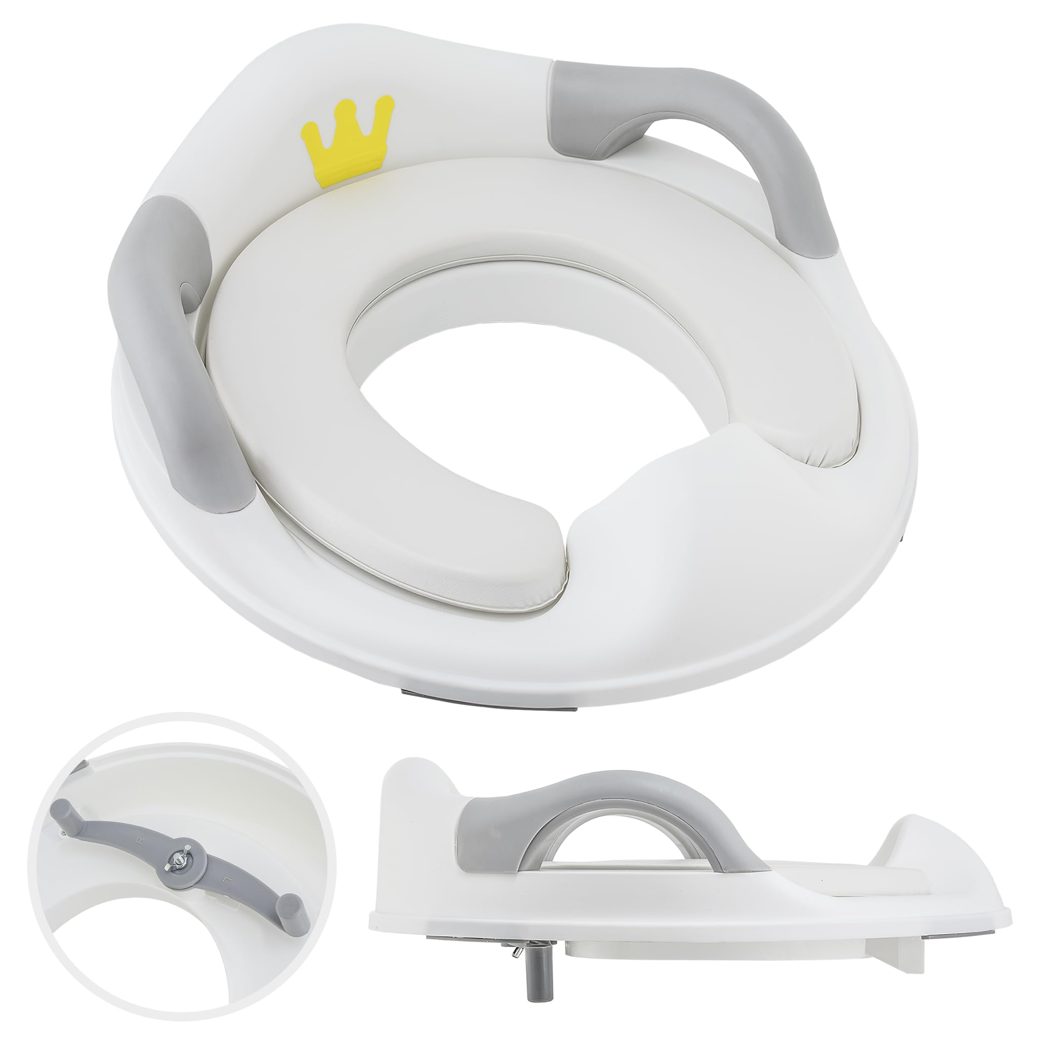 ALMAR Baby Adaptador WC Asiento Reductor de Inodoro para Niños – Entrenador de Baño con asas y respaldo, Cojín Acolchado y Diseño Antideslizante – Universal