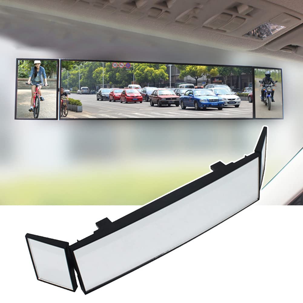iSpchen Rétroviseur d'angle mort pour voiture - Grand angle de rotation à 360 ° - Réglable - Grand angle convexe - Rétroviseur supplémentaire pour voiture, camion, SUV, camping-car