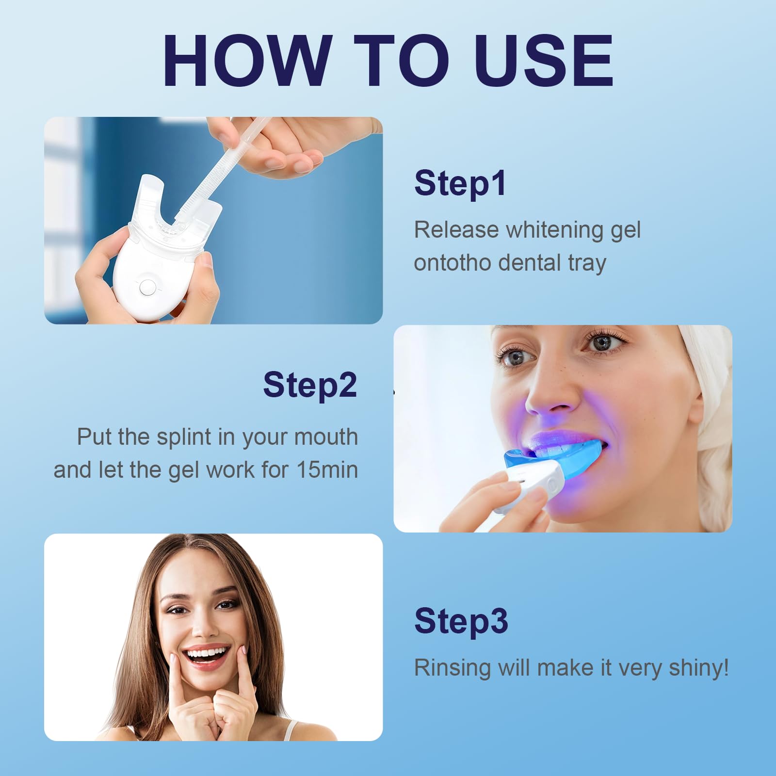 Kit Sbiancante Denti Professionale, Lampada Dentale Whitening, Gel Sbiancamento Denti, Cura dei denti, Rapido sbiancamento dei denti, Efficace Rimozione Delle Macchie
