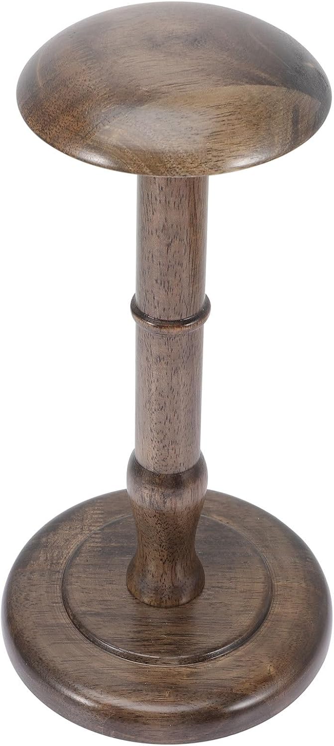 Kichvoe Wooden Dome Shaped Hat Rack and Wig Display Stand Large Vintage Style Desktop Storage Holder for Retail Shops and Home Closet Organization