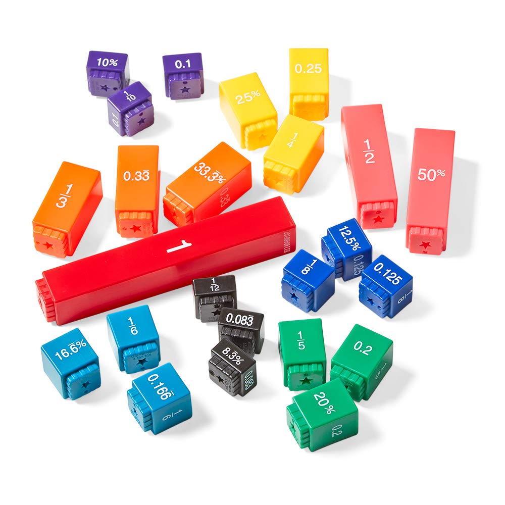 Buy hand2mind Rainbow Fraction Tower Equivalency Cubes, Montessori Math ...