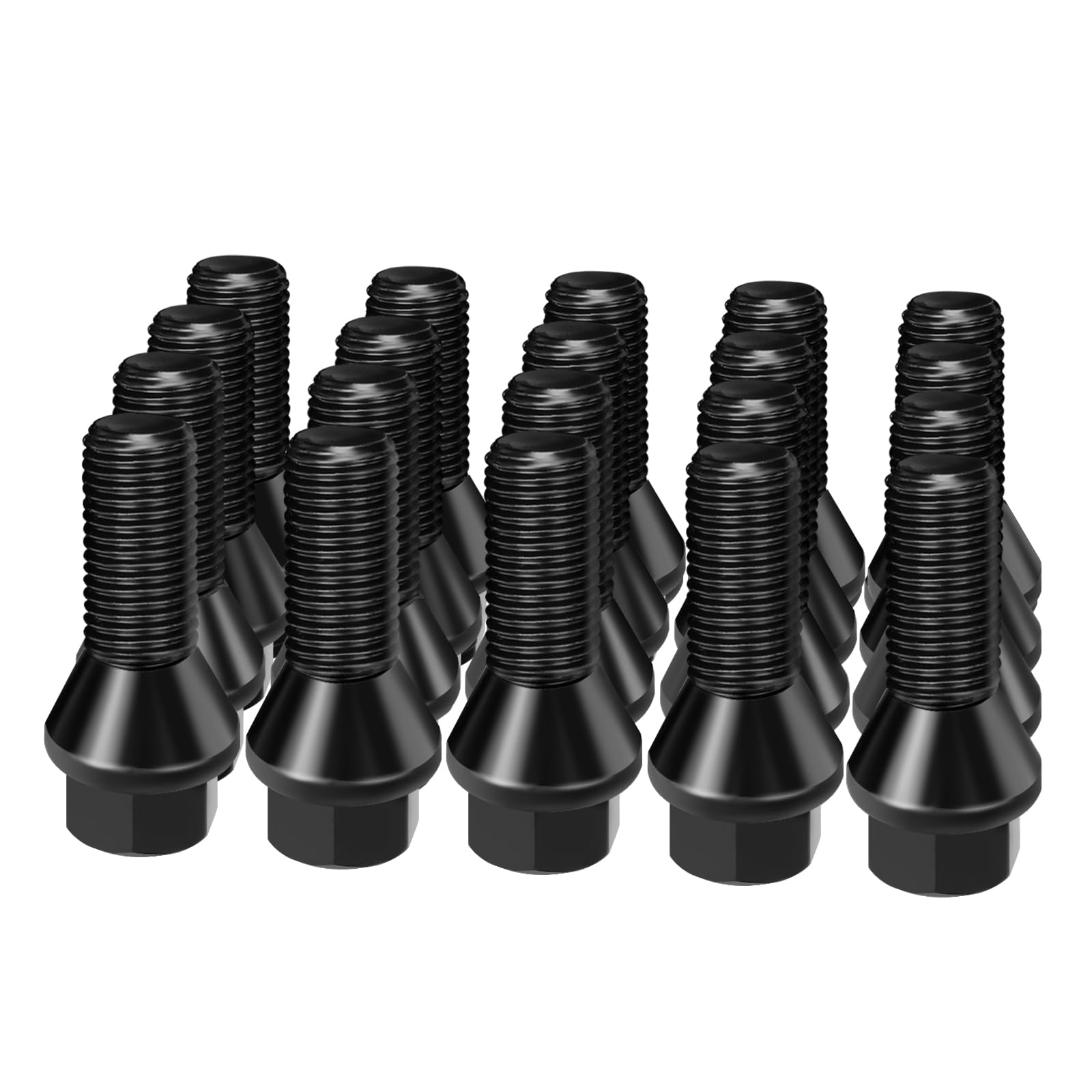 Dynofit 14x1.5 Lug Bolts Compatible with Audi,27mm Shank 52mm Tall Conical Seat Aftermarket Wheel Bolts for A1 A2 A3 A4 A8 S1 S2 S3 S4 S7 S8, Fit CC Golf Jetta Lavida Se Boxster Cayman Macan Panamera
