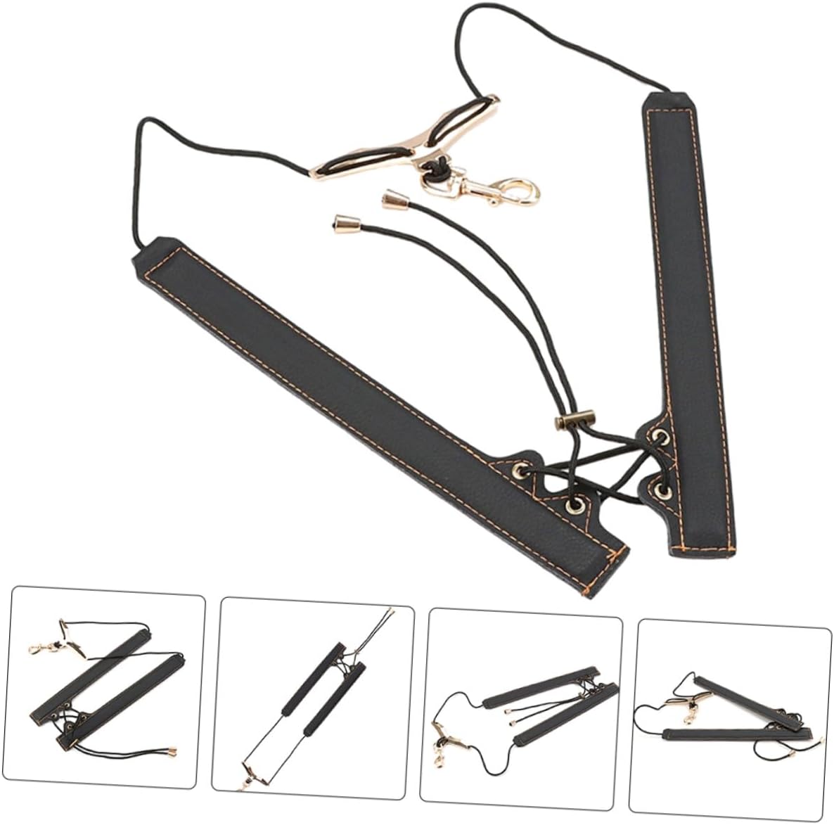 Gold Thread Saxophone Shoulder Strap Adjustable Universal Neck Lanyard for Alto Tenor Saxophone Players Wind Instrument Accessories