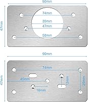 Vista 2 de Kit de reparación de bisagras de gabinete de acero inoxidable, placa de reparación de bisagra de puerta con tornillos de montaje