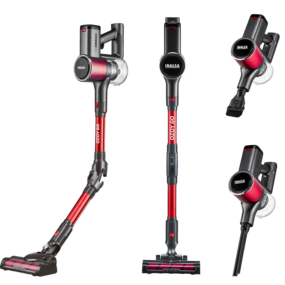 INALSA Cordless Stick Vacuum Cleaner 250W|28KPA Powerful Suction|Digital touch Display|3 Speed Control|Flexible 180°Rotation|Motorised brush With LED Light|800 ML Dust Tank|3 Layer filteration,Ozoy Go-image-39