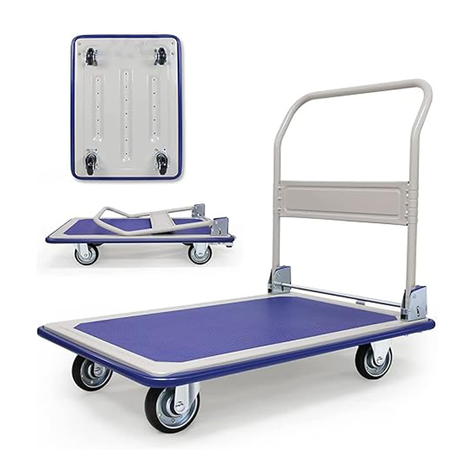 MATS 150kg Capacity Foldable Platform Trolley for Heavy Weight/Material Handling Goods Trolley for Home, Office, Warehouse & Industries