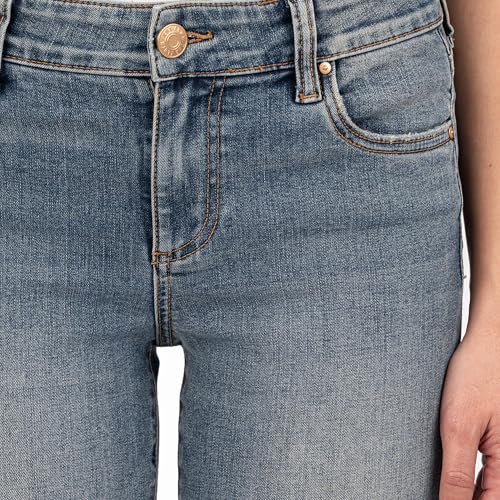 KUT from the Kloth Women's Natalie Mid-Rise Flare Five-Pocket in Worthy3