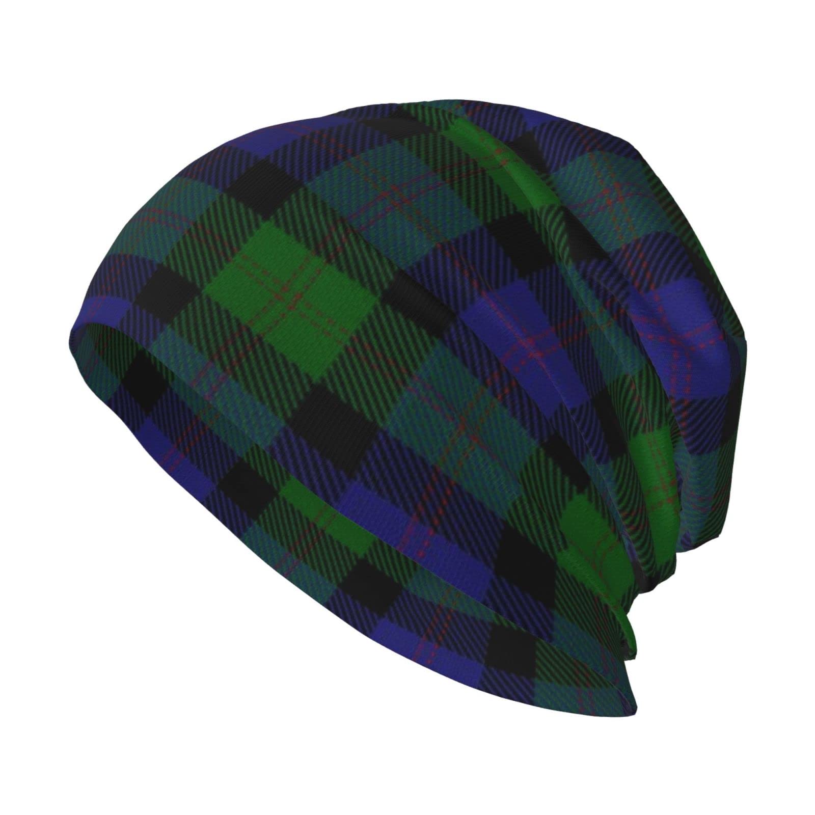 Oudrspo Unisex Beanie Hat Scottish Clan Blair Tartan Warm Slouchy Knit Hat Headwear Gift for Adult
