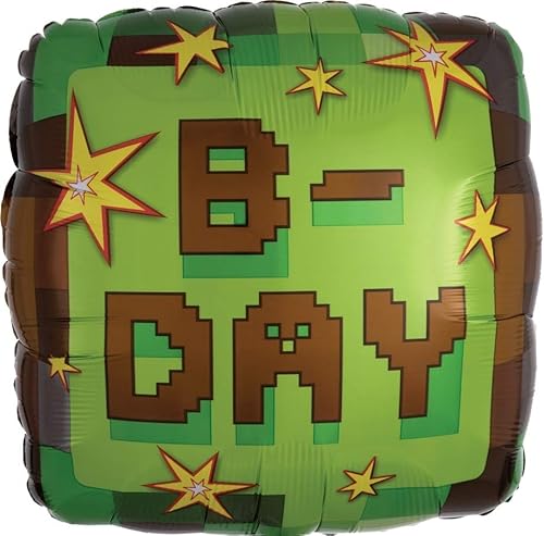 Miniatura 8 de Videojuego 10º cumpleaños suministros Miner Pixelated TNT globo ramo decoraciones