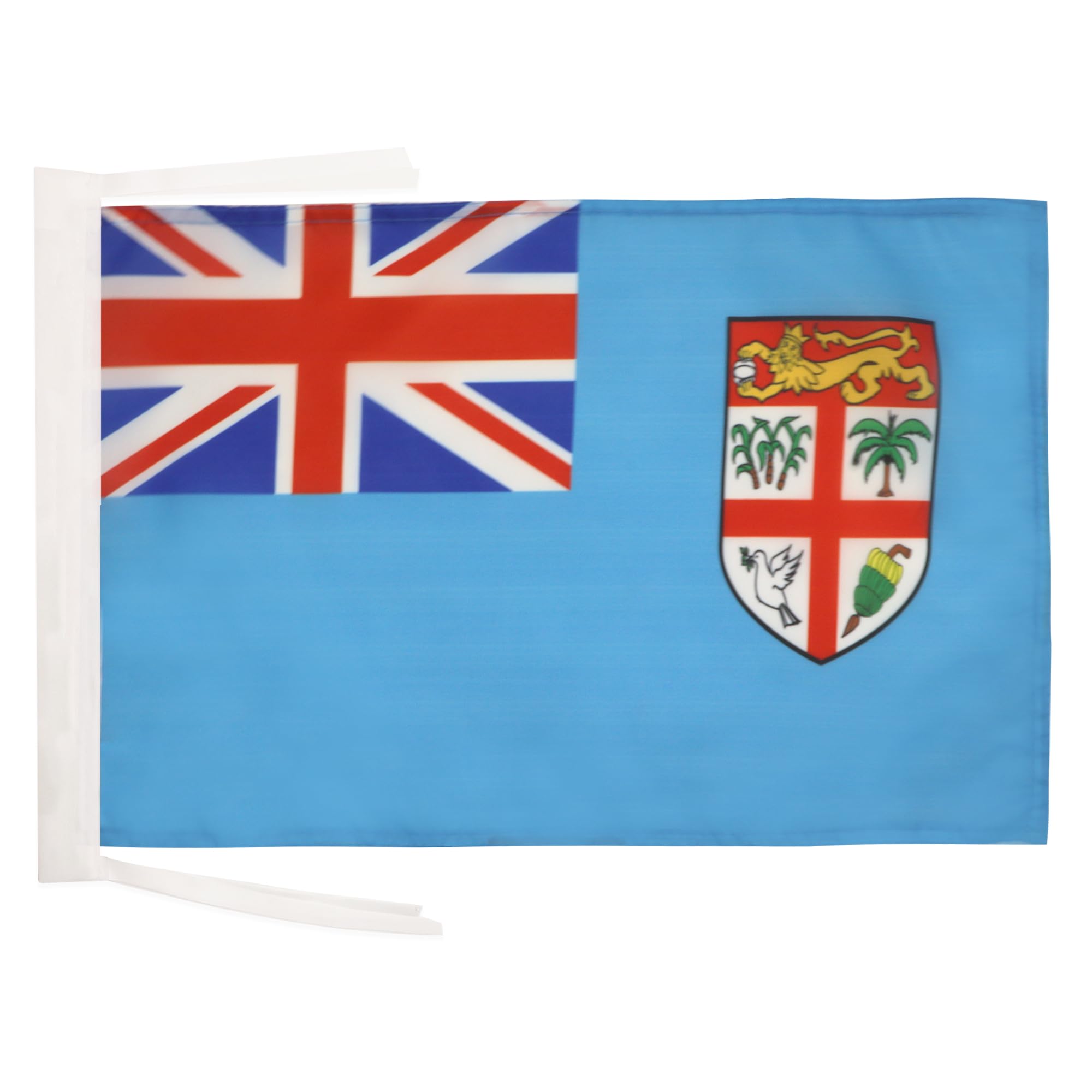 AZ FLAG - Fiji Flag - 18'' x 12'' - 100% Polyester Fijian Small Banner with Two Cords - Fade Resistant - Vivid Colors - 18x12 in - 45x30 Cm