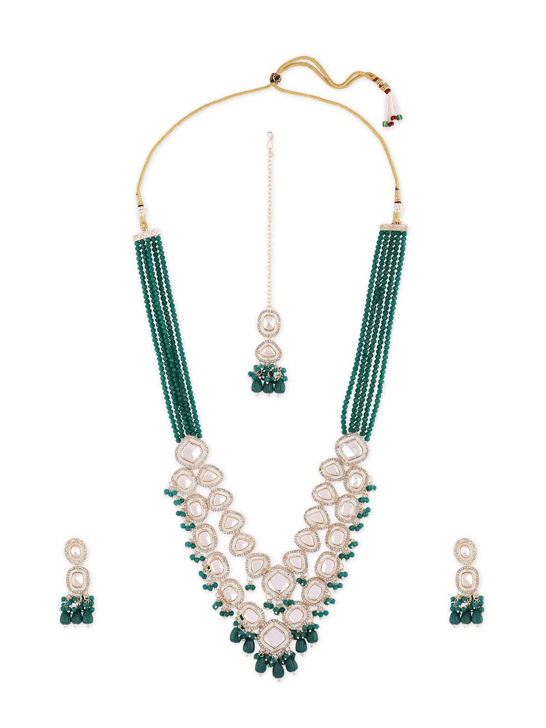 See full amazon price history chart for ZAVERI PEARLS Green Multistrand Crystal Austrian Diamonds Artificial Stones & Beads Bridal Necklace Earring & Maangtikka Set For Women-ZPFK18435 ZAVERI PEARLS Green Multistrand Crystal Austrian Diamonds Artificial Stones & Beads Bridal Necklace Earring & Maangtikka Set For Women-ZPFK18435 (B0DBQFXQCX) Amazon Price History, Amazon Price Tracker